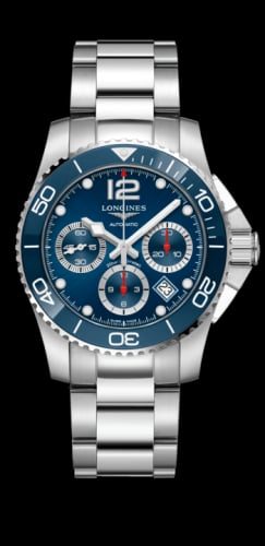 Longines HydroConquest 41 Automatic Chronograph Stainless Steel / Ceramic / Blue / Bracelet