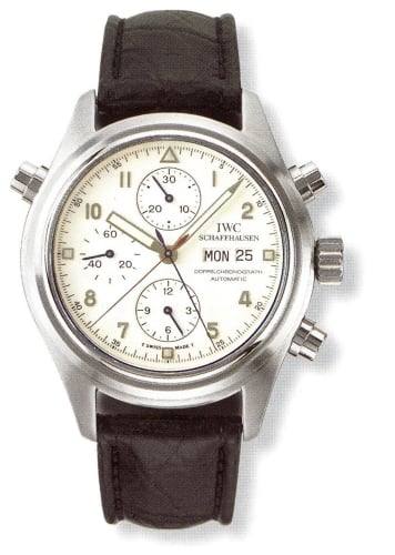 IWC Schaffhausen Pilot's Watch Doppelchronograph Platinum / White / Italian / Strap