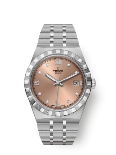 Tudor Royal Date 38 Stainless Steel / Salmon - Diamond