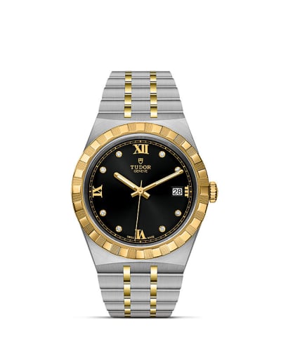 Tudor Royal Date 38 Stainless Steel / Yellow Gold / Black - Diamond