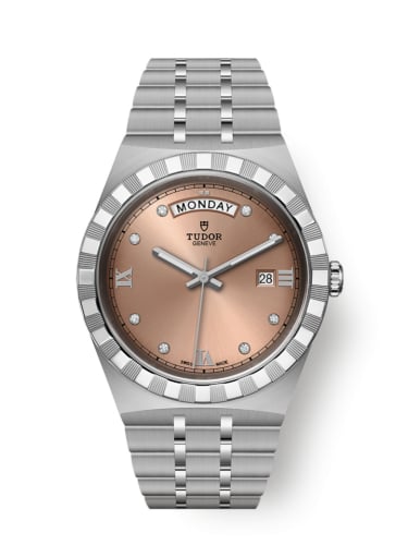 Tudor Royal Day-Date 41 Stainless Steel / Salmon - Diamond