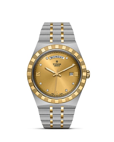 Tudor Royal Day-Date 41 Stainless Steel / Yellow Gold / Champagne - Diamond