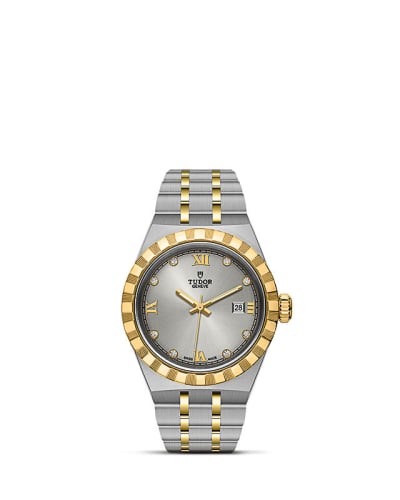 Tudor Royal Date 28 Stainless Steel / Yellow Gold / Silver - Diamond