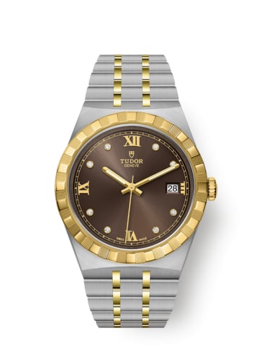 Tudor Royal Date 38 Stainless Steel / Yellow Gold / Chocolate - Diamond