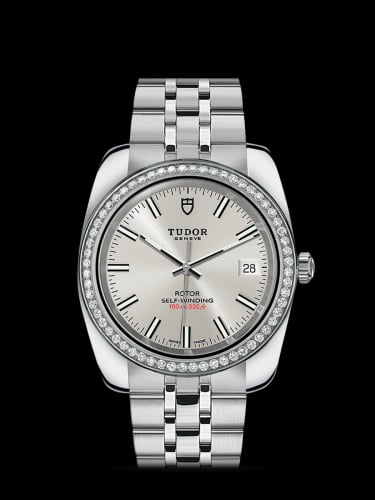 Tudor Classic 38 Stainless Steel / Diamond / Silver / Bracelet