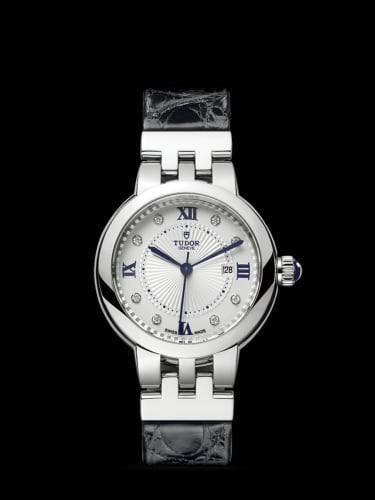 Tudor Clair de Rose 30 Stainless Steel / Silver-Diamond / Alligator
