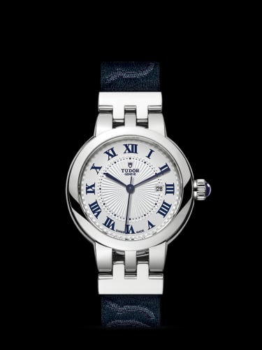Tudor Clair de Rose 30 Stainless Steel / Silver-Roman/ Fabric