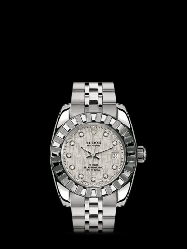 Tudor Classic 28 Stainless Steel / Fluted / Silver-Diamond / Bracelet