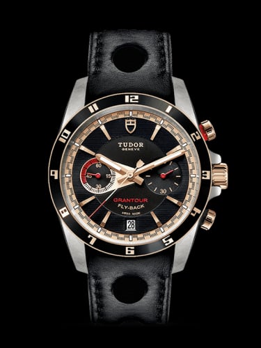 Tudor Grantour Flyback Stainless Steel / Pink Gold / Black / Strap
