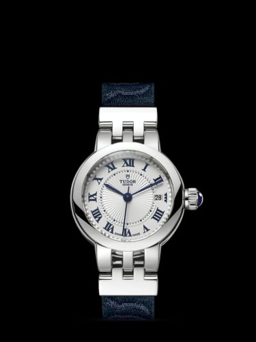 Tudor Clair de Rose 26 Stainless Steel / Silver-Roman/ Fabric