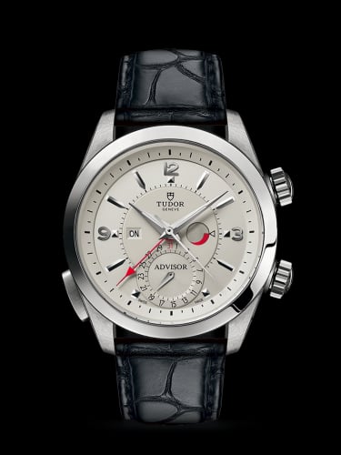Tudor Heritage Advisor Stainless Steel / TItanium / Silver / Alligator