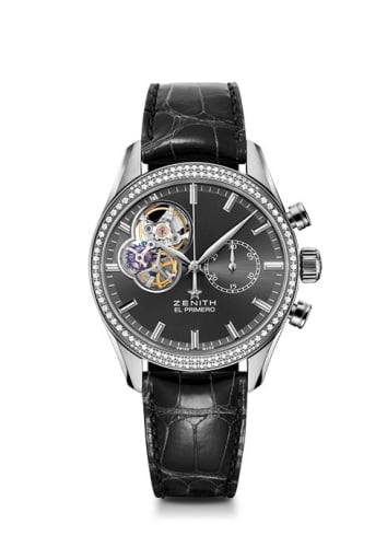 Zenith El Primero Chronomaster Lady 38 Stainless Steel / Diamond / Slate / Alligator