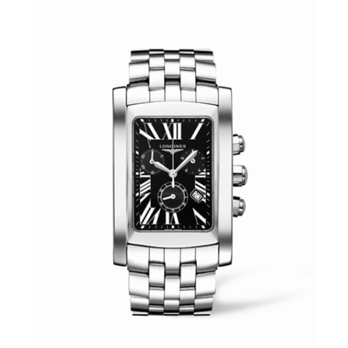 Longines DolceVita XL Chronograph Stainless Steel Black Roman