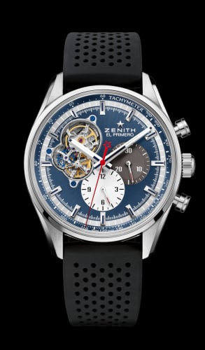 Zenith El Primero Chronomaster Open Stainless Steel / Blue 1969 / Rubber