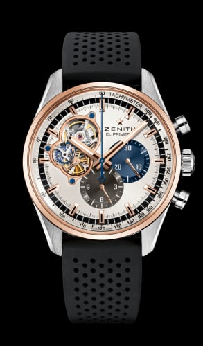 Zenith El Primero Chronomaster Open Stainless Steel / Rose Gold / Silver 1969 / Rubber