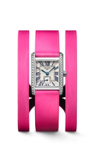 Longines Mini DolceVita 21.5 Quartz Stainless Steel - Diamond / Silver / Triple Cuff Pink