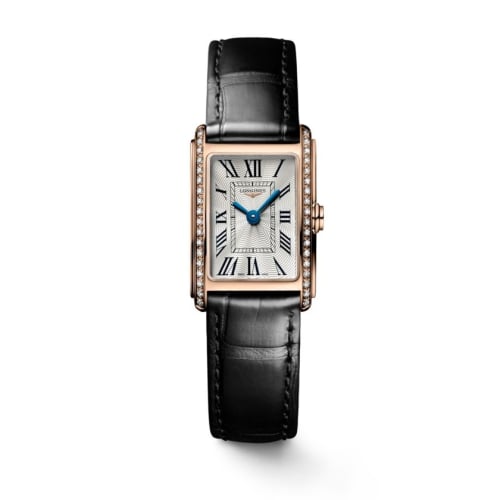 Longines DolceVita 17.7 Quartz Pink Gold - Diamond / Silver - Roman