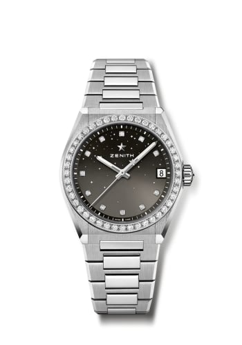 Zenith Defy Midnight Stainless Steel / Diamond / Grey