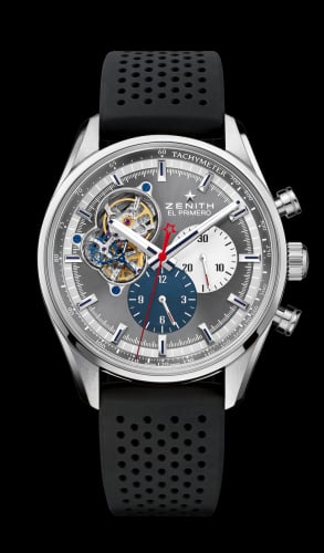 Zenith El Primero Chronomaster Open Stainless Steel / Grey 1969 / Rubber