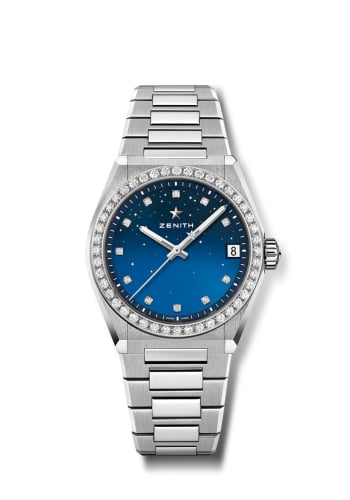 Zenith Defy Midnight Stainless Steel / Diamond / Blue