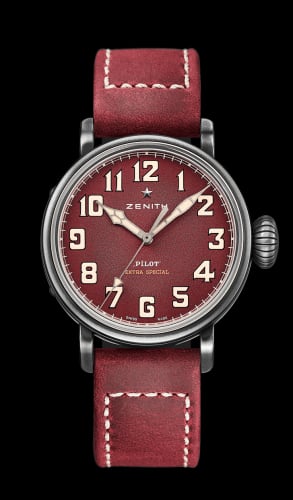 Zenith Pilot Type 20 Special Edition Aged Stainless Steel / Red / Strap