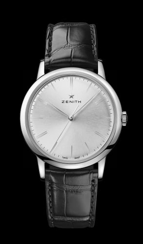 Zenith Elite Classic Stainless Steel / Silver / Alligator