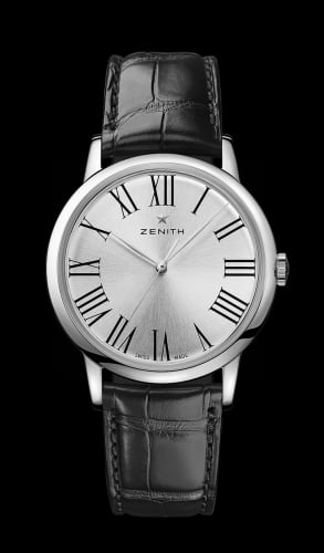 Zenith Elite Classic Stainless Steel / Silver / Alligator