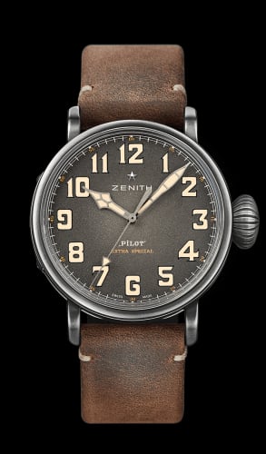 Zenith Pilot Type 20 Ton Up Aged Steel / Slate / Strap