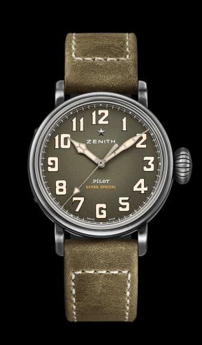 Zenith Pilot Type 20 Special Edition Aged Stainless Steel / Green