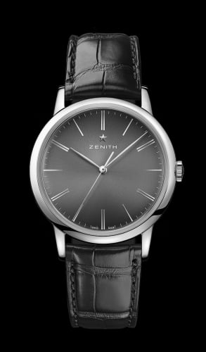 Zenith Elite Classic Stainless Steel / Black / Alligator