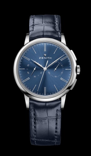 Zenith Elite Chronograph Classic Stainless Steel / Blue / Alligator