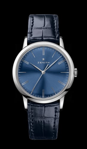 Zenith Elite Classic Stainless Steel / Blue / Alligator