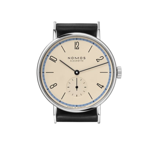 Nomos Glashütte Tangente 35 A Century of Bauhaus Blue