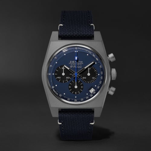 Zenith El Primero A384 Edge of Space Titanium / Blue / Rubber