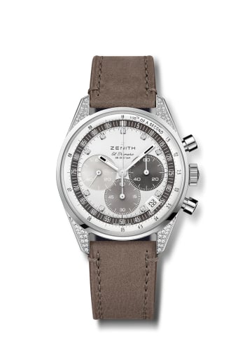 Zenith Chronomaster Original Stainless Steel / Diamond / Silver / Strap