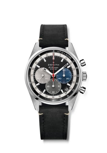 Zenith Chronomaster Original Stainless Steel / Black / Strap