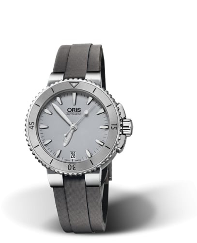 Oris Aquis Date 36 Stainless Steel / Grey / Textile