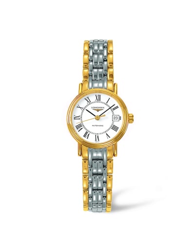 Longines Presence 25.5 Automatic PVD Gold / White - Roman / Bracelet
