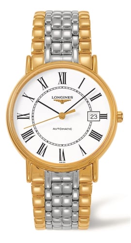 Longines Presence 38.5 Automatic PVD Gold / White / Bracelet