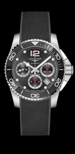 Longines HydroConquest 41 Automatic Chronograph Stainless Steel / Ceramic / Black / Rubber