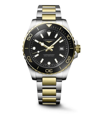 Longines Hydroconquest Quartz 42 Stainless Steel - Yellow Gold / Black / Bracelet