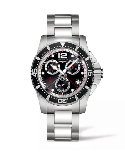 Longines Hydroconquest 41 Quartz Chronograph Stainless Steel / Black / Bracelet