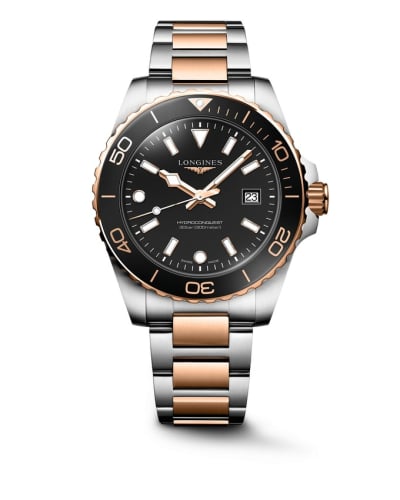 Longines Hydroconquest Quartz 42 Stainless Steel - Red Gold / Black / Bracelet