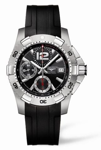 Longines Hydroconquest Chronograph Tachymeter Black Rubber