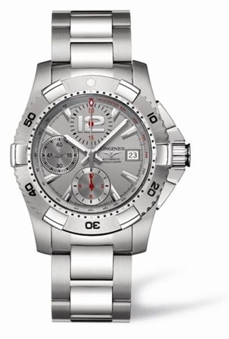 Longines Hydroconquest Chronograph Tachymeter Silver
