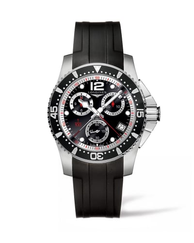 Longines Hydroconquest 41 Quartz Chronograph Stainless Steel / Black / Rubber