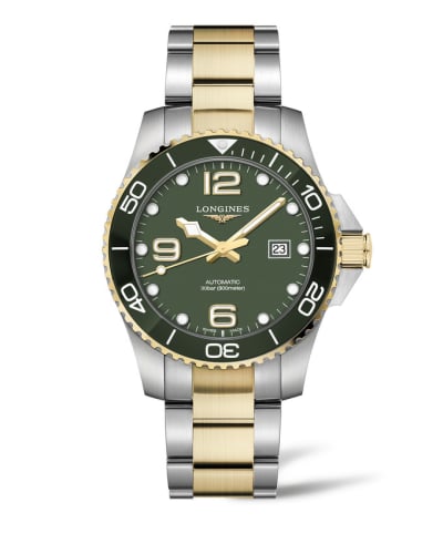 Longines HydroConquest 43 Automatic Stainless Steel - Yellow Gold / Green / Bracelet