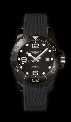 Longines Hydroconquest 43 Automatic Ceramic / Black / Rubber