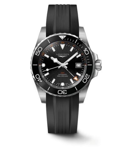 Longines Hydroconquest GMT 41 Stainless Steel / Black / Rubber