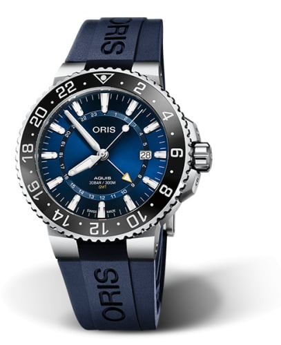 Oris Aquis GMT 43.5 Stainless Steel / Blue / Rubber